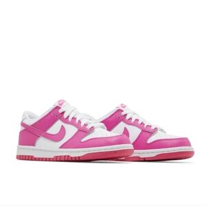 Nike Kids 2024 Dunk Low GS 'Laser Fuchsia' and Whitw Sneakers